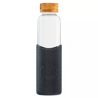Sklenená fľaša s rukávom, 550 ml, Neon Kactus, čierna