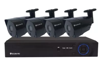 Kamerový set Securia Pro NVR4CHV3-B IP, 3Mpx, 4 kamery, PoE NVR, čierna